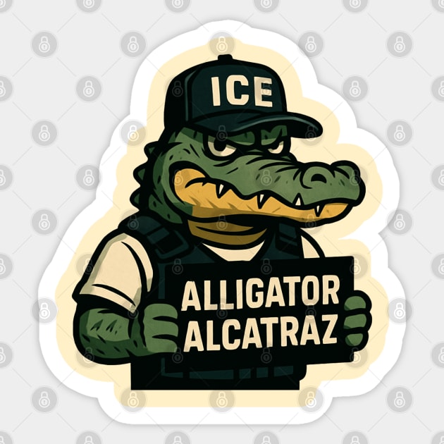 Alligator-Alcatraz Sticker by Creatifly Graphic Tees